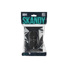 Розетка 2-местная IEK SKANDY SK-R08G (SK-R21-16-K53-F) с заземлением, без защитных шторок 16А в сборе, графит