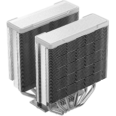 Кулер для процессора DEEPCOOL AG620 G2 WH LGA1954/1851/1700/AM5/AM4 (9шт/кор, TDP 270W, PWM, DUAL Black Fan 120mm, 6 тепл. трубок, белый) RET