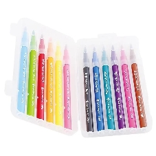 Фломастеры Deli EC10304 Color Emotion кисть, смываемые, 12 цветов, пластиковый пенал (12шт)