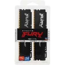 Оперативная память Kingston Fury Beast, DDR5, 32Gb (2x16Gb), 6400MHz, CL32, DIMM, с радиатором, черный