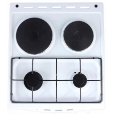 Плита комбинированная Flama RK 2211 белый, конфорок 4 шт, духовка 50 л, 50 см x 85 см x 60 см