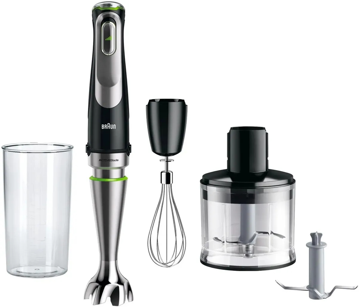 Блендер погружной Braun MQ9135XI черный, 1200 Вт, плавная регулировка, турбо