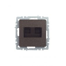 Розетка компьютерная двойная RJ11+RJ45 IEK BRITE РК/Т12-БрТБ кат.5E темная бронза