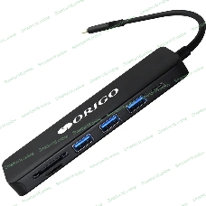 USB-концентратор ORIGO USB-C, 3xUSB 3.0, 1xUSB-C/PD 3.0, 1xHDMI, слот SD/TF/microSD