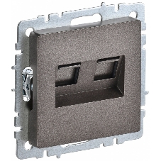 Розетка компьютерная двойная RJ11+RJ45 IEK BRITE РК/Т12-БрТБ кат.5E темная бронза