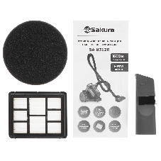 Пылесос Sakura SA-8312R красный/серый, 300/1600 Вт, уборка сухая, пылесборник контейнер 1.5 л