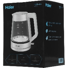 Чайник электрический Haier HK-500 1.7л. 2200Вт серый/белый корпус: стекло/пластик (TD0029955RU)
