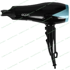 Фен ECON ECO-BH210D черный/голубой, 2000 Вт