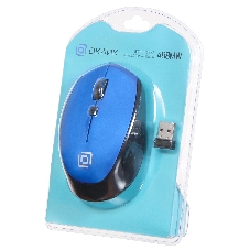 Мышь беспроводная Oklick 488MW синий/черный, 1600 dpi, радиоканал, USB, кнопки - 4