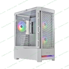 Компьютерный корпус Cougar Airface RGb White, 2х140мм + 1x120мм ARGB Fan, ARGB Fan Hub, без БП, белый, ATX