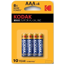 Батарейки Kodak LR03-4BL MAX SUPER Alkaline K3A-4 (40/200/32000) Батарейки Kodak LR03-4BL MAX SUPER Alkaline K3A-4 (40/200/32000)