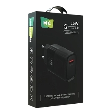 Сетевое зарядное устройство MORE CHOICE (4620202553386) NC09 1USB 3.0A QC3.0 15W, черный