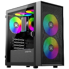 Компьютерный корпус XASTRA A305M 3ARGb Black mATX/Mesh/tempered glass/2x140мм + 1x120мм ARGb PWM fans/Door/ A305M-2FC14A-1FC12A-D
