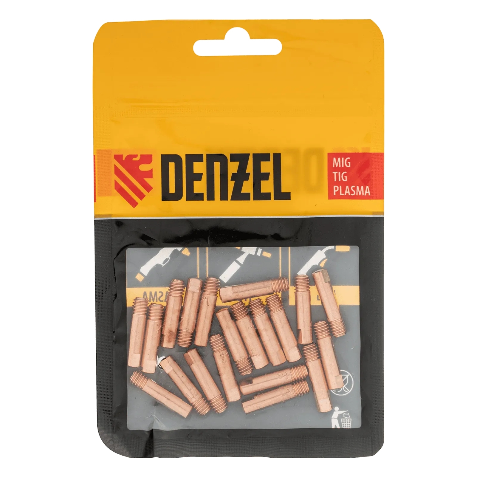 Токосъемный наконечник под проволоку Denzel 1,2 мм, М5х24, E-CU, 20 шт для MIG горелки тип 15