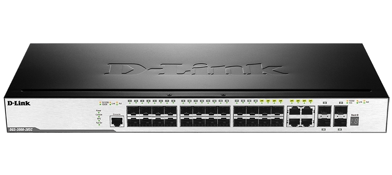 Коммутатор D-Link DGS-3000-28SC, 24×1 Гбит/с + 4×1 Гбит/с Combo, управляемый