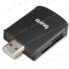 Кард-ридер Buro BU-CR-3103/черный/MMC/MS/MS Duo/MS Micro M2/MS Pro/RS-MMC/SD/SDHC/TF/mini-SD/USB 2.0/пластик