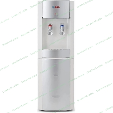 Кулер для воды LD-AEL-28c, напольный, НАГРЕВ/ОХЛАЖДЕНИЕ ЭЛЕКТРОННОЕ, шкафчик 10 л, 2 крана, белый/серебристый, 00257