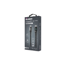 Кабель OLMIO GEEK, Type-C - Type-C, 60W, 1.2м, тканевая оплетка, LCD, черный