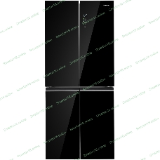 Холодильник Maunfeld MFF192NFB01 Inverter черный стекло трехкамерный 334/184л морозилка снизу, No Frost, Side by Side