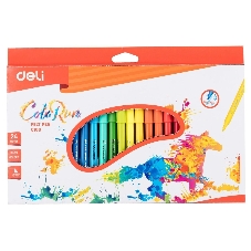 Фломастеры Deli EC10020 ColoRun, вентилируемый колпачок, 24 цвета, коробка с европодвесом Фломастеры Deli EC10020 ColoRun, вентилируемый колпачок, 24 цвета, коробка с европодвесом