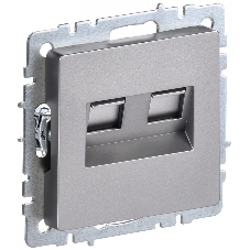 Розетка компьютерная двойная RJ11+RJ45 IEK BRITE РК/Т12-БрС кат.5E сталь