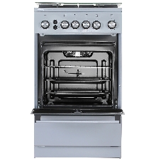 Плита Газовая De Luxe 5040.40г (кр) ЧР-012 серый (стеклянная крышка) реш.чугун