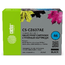 Картридж струйный Cactus CS-CZ637AE № 46 черный (33мл) для HP DJ IA 2020hc/2520hc;Ultra 2029/2529;Ultra 4729AIO