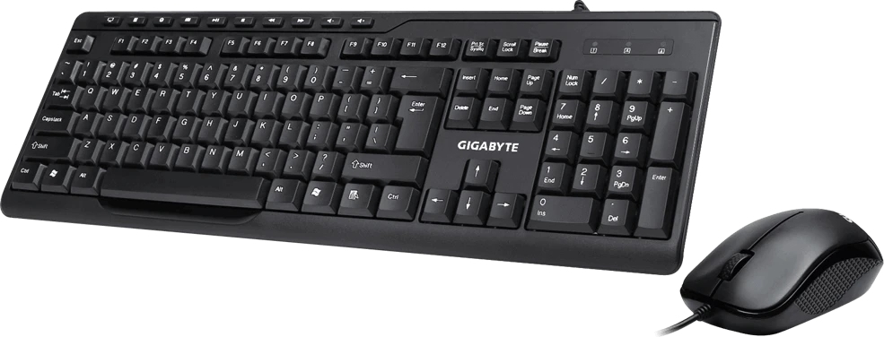 Комплект клавиатура+мышь Gigabyte GK-KM6300 проводной, USB, 1000 DPI, чёрный