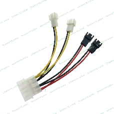 Переходник питания для вентилятора 4pin на 4х3pin Espada E4PINm-4X3pINm