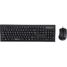 Комплект клавиатура+мышь Oklick 600M проводной, USB, 1200 DPI, чёрный