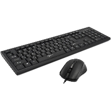 Комплект клавиатура+мышь Oklick 600M проводной, USB, 1200 DPI, чёрный