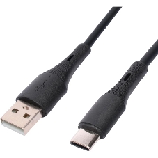 Кабель USB2.0 Cablexpert CC-USB2S-AMCM-1M-BK AM/Type-C, 3А, 18Вт, QC3.0, силиконовый, медь, 1м, черный, пакет