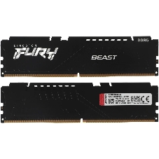 Оперативная память Kingston Fury Beast, DDR5, 32GB (2x16GB), 5600MHz, CL40, DIMM, с радиаторами, черный
