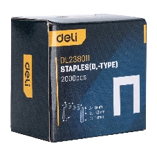 Набор скоб для степлера (Тип D) Deli DL238011 (8 х 11,2 х 1,2мм x 2000 шт) нержавеющая сталь.