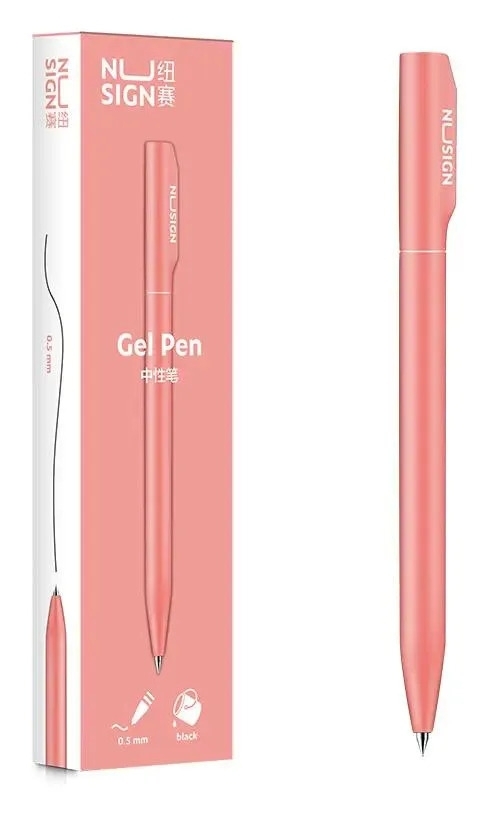 Ручка гелевая Deli Nusign NS552pink розовый, черные чернила, линия 0.5мм