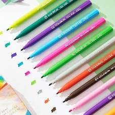 Фломастеры Deli EC10010 ColoRun, вентилируемый колпачок, 18 цветов, коробка с европодвесом