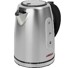 Электрочайник Aresa AR-3483 серебристый, 1.7 л, 2200 Вт, скрытый нагревательный элемент
