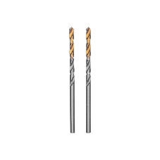Сверло спиральное по металлу Denzel 3,2 x 65мм, Р6М5, Golden Tip, 2 шт.