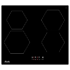 Варочная панель Monsher MHI 6101, индукция, High-Tech, 59 см, 9 уровней мощности, блокировка управления, автоматическое отключение, таймер, Booster, сенсорное управление, черный