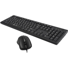 Комплект клавиатура+мышь Oklick 600M проводной, USB, 1200 DPI, чёрный