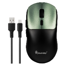 Мышь игровая беспроводная Dual BT+USB с зарядкой Smartbuy X7 черно-зеленая (SBM777DGG) /40.  