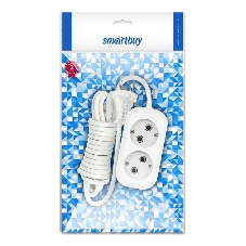 Удлинитель бытовой Smartbuy (SBE-10-2-02-N) 2 гнз х 2,0 м (10А/2.2 кВт, ПВС 2х1.0)
