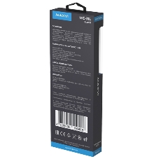 Дата-кабель Maxvi MC-31L USB-Lightning 2.4А, прозрачный корпус, LED подсветка, 1.2м, черный