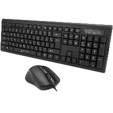 Комплект клавиатура+мышь Oklick 600M проводной, USB, 1200 DPI, чёрный