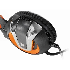 Гарнитура Crown CMGH-3003 чёрный/оранжевый, проводная, подсветка