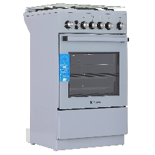 Плита Газовая De Luxe 5040.40г (кр) ЧР-012 серый (стеклянная крышка) реш.чугун