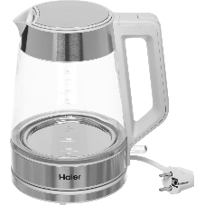 Чайник электрический Haier HK-500 1.7л. 2200Вт серый/белый корпус: стекло/пластик (TD0029955RU)