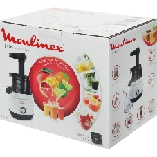 Соковыжималка Moulinex ZU150110 белый/черный, шнековая вертикальная, 150 Вт, 800 мл, электронное, реверс