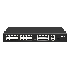 Коммутатор GIGALINK GL-SW-F005-24P, 24×100 Мбит/с PoE + 2×1 Гбит/с COMBO SFP, неуправляемый