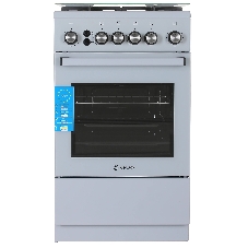 Плита Газовая De Luxe 5040.40г (кр) ЧР-012 серый (стеклянная крышка) реш.чугун
